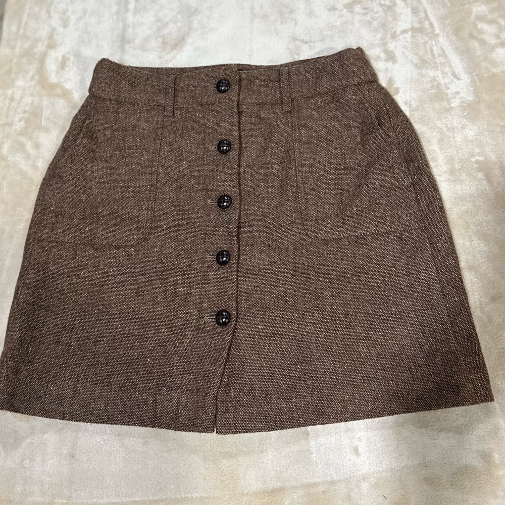 LOFT Brown A-Line Mini Skirt for Work